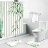 Green Bamboo Summer Shower Curtain Set for Nature-Inspired Bathroom Decor