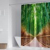 Green Forest Path Jungle Trees Shower Curtain Bathroom Decor
