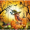 Halloween Owl Shower Curtain for Horror Bathroom Decor