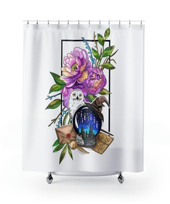Harry Potter Flying Broomstick Shower Curtain - Fun Bathroom Accessory