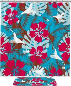 Hawaiian Plumeria Shower Curtain for Bathroom Decoration
