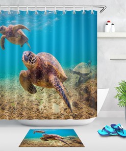 Hawaiian Sea Turtle Shower Curtain for Your Beachy Bathroom Decor