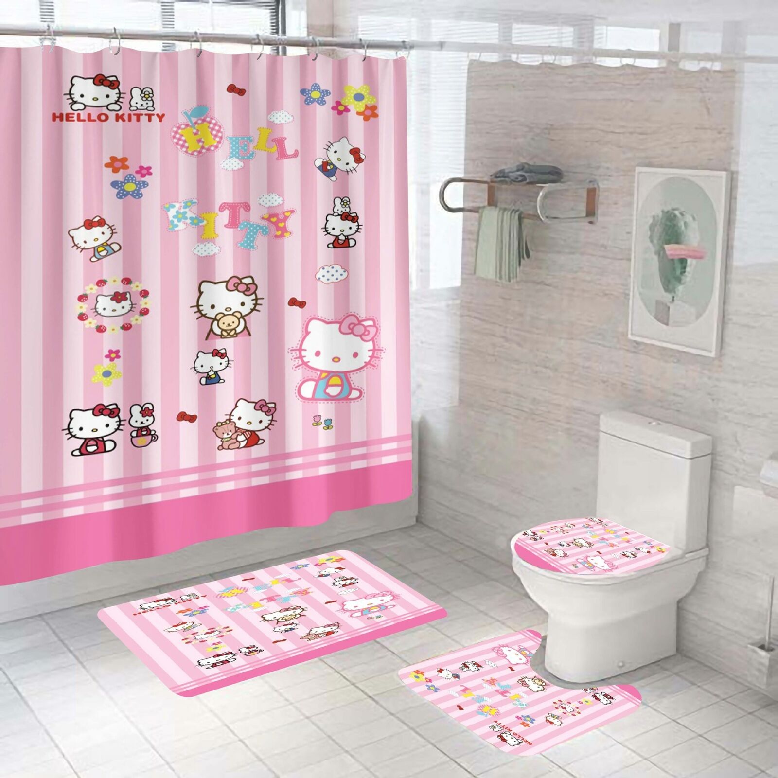Hello Kitty Bathtub Shower Curtain for the Ultimate Bathroom Decor