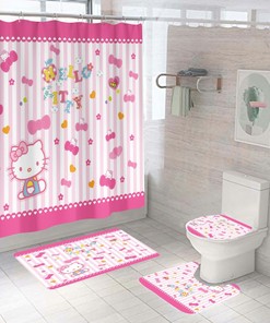 Hello Kitty Botanical Shower Curtain - Adorable Addition to Your Bathroom Set
