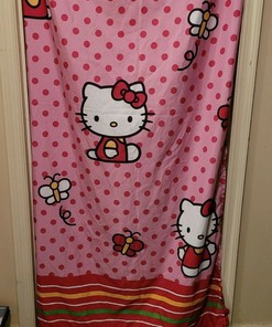 Hello Kitty Fabric Shower Curtain Bathroom Decor