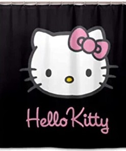 Hello Kitty Iconic Shower Curtain, Classic Cartoon Bathroom Decor
