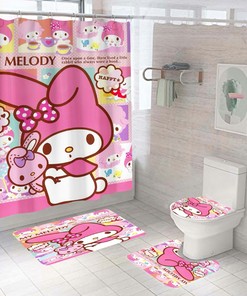 Hello Kitty Rabbit Bath Shower Curtain Lid with Cute Design