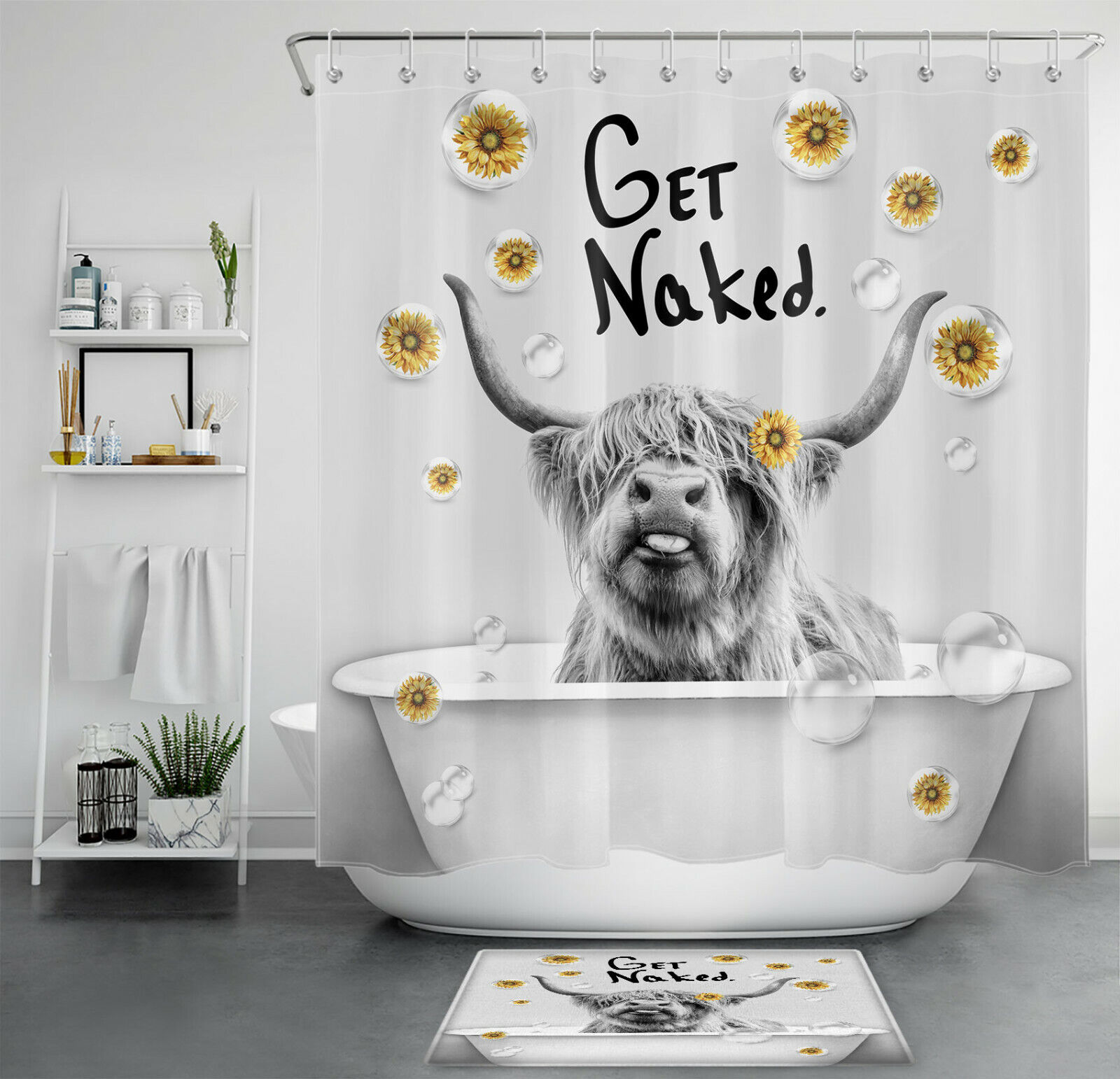 Highland Cow Bathtub Shower Curtain for a Unique Bathroom