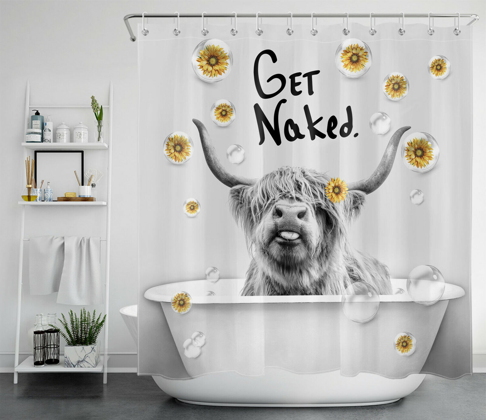 Highland Cow Bathtub Shower Curtain for a Unique Bathroom - Image 2