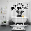 Highland Cow Black White Funny Words Shower Curtain - Bathroom Decoration