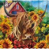 Highland Cow Bull Shower Curtain for Fall Bathroom Decor