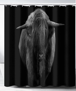 Highland Cow Farmhouse Walking Animal Shower Curtain, Add a Rustic and Charming Touch to Your Bathroom Decor