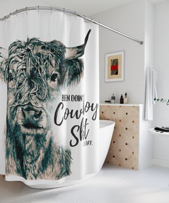 Highland Cow Shower Curtain, Black Friday Sale Bathroom Decor with Earth Tone Decor