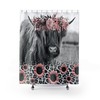 Highland Cow Shower Curtain, Farm Animal Bathroom Decor