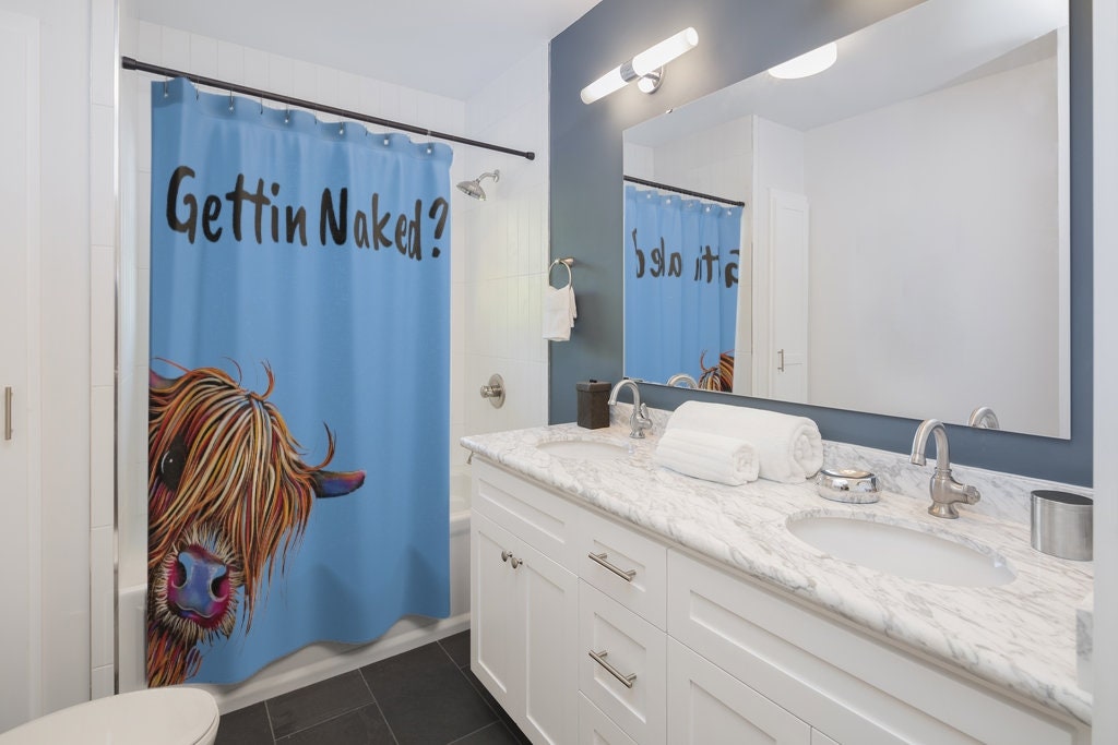 Highland Cow Shower Curtain for a Fun Bathroom Look - Image 2