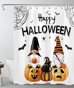 Horror Halloween Shower Curtain with Spooky Decor for Your Bathroom