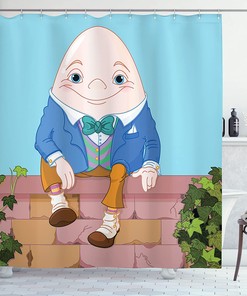 Humpty Dumpty Colorful Shower Curtain, Cartoon Bathroom Decor