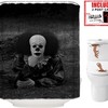 IT Pennywise The Clown Scary Killer Bathroom Shower Curtain