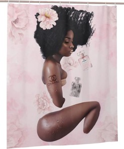 Inspiring Black Girl Fashion Shower Curtain - Motivational Bath Decor