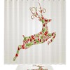 Jumping Christmas Deer Waterproof Shower Curtain for Holiday Bathroom Decor