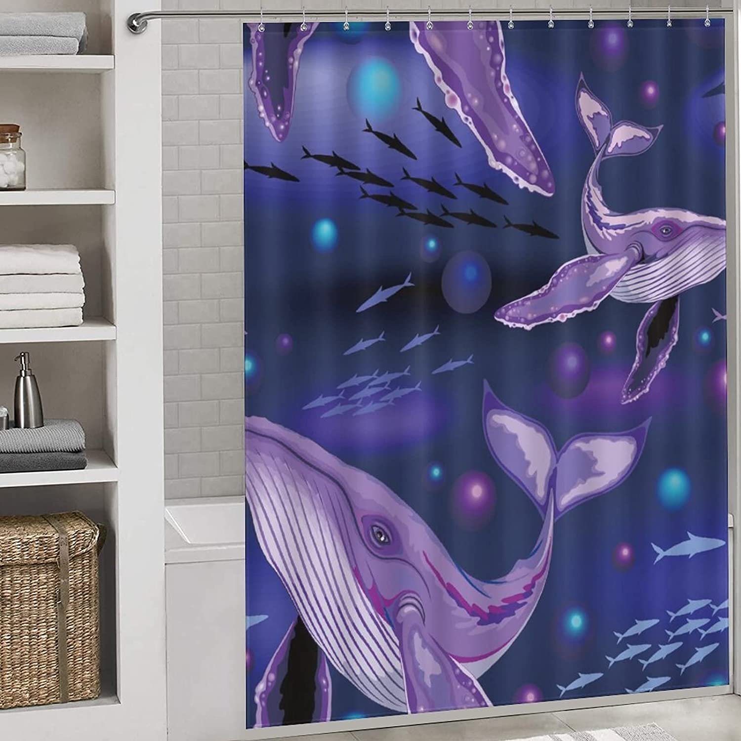 Lightweight Humpback Whale Shower Curtain for Your Bathroom Craigshirt