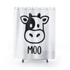 MOO Cow Shower Curtain, Country Farm Animal Bathroom Decor with Funny Cow Design
