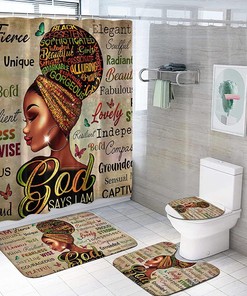 Magic Afro Girl Black Shower Curtain for Empowering and Inspirational Bathroom Decor