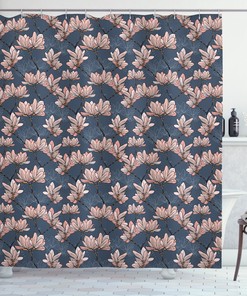 Magnolia Flowers Japan Printed Shower Curtain for Bathroom