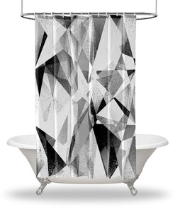 Make a Statement with Multisized Geometric Pattern Artistic Shower Curtain
