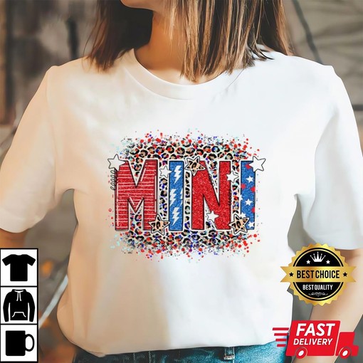 Matching Mommy and Kid Patriotic T-Shirt with Leopard Print Design - Image 3