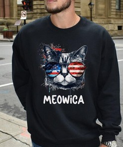 Meowica 4th Of July Tee for Cat Lovers