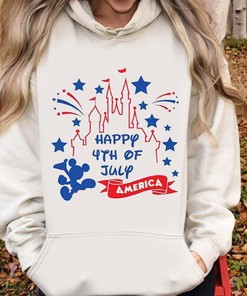 Mickey Castle Disney Style 4th Of July Tee with Patriotic Design