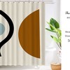 Minimalist Bohemian Abstract Organic Geometric Shapes Shower Curtain for Chic Bathroom Decor