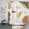 Minimalist Geometric Shower Curtain with Abstract Leaves for a Chic Bathroom Accessory