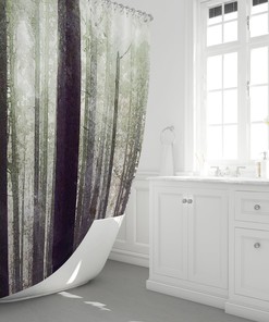 Misty Woods Shower Curtain for Bathroom Decor
