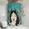 Modern Asian Mermaid Shower Curtain - Home Decor Bathroom Curtain