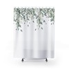 Modern Boho Shower Curtain, Botanical Minimalist Bathroom Decor, Waterproof Fabric