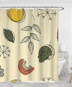Modern Geometric Line Art Shower Curtain for Graduation/Father's Day Gift