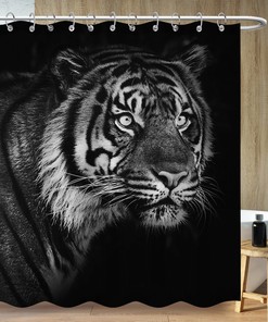 Modern Tiger Pattern Shower Curtain Bathroom Decor