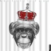 Monkey King with Crown Shower Curtain - Cool Trendy Animal Bathroom Decor