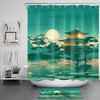 Moon Night Lotus Lake Shower Curtain - Home Decor Bathroom Curtain
