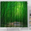 National Park Bathtub Accessories - Bamboo Forest Path Print Waterproof Shower Curtain