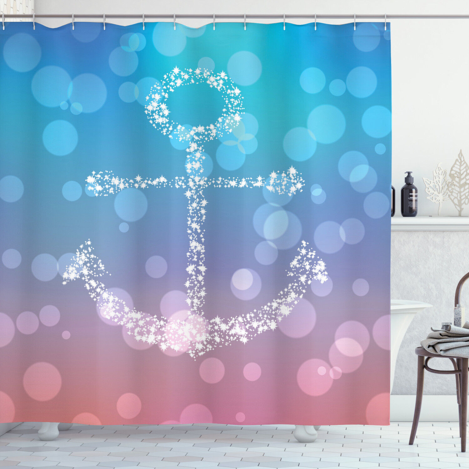 Nautical Marine Theme Anchor Shower Curtain for Bathroom Decor Craigshirt