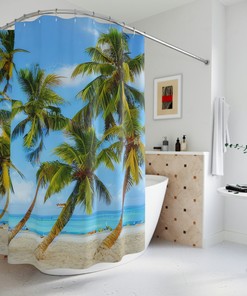 Ocean Escape Beach Shower Curtain for Modern Bathroom Decor