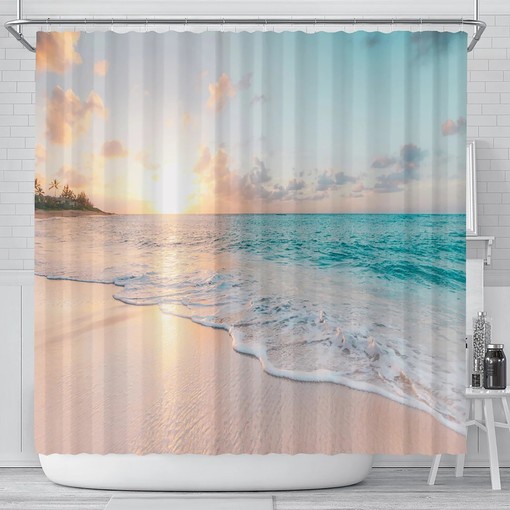 Ocean Waves Shower Curtain for Your Beachy Bathroom Decor Craigshirt