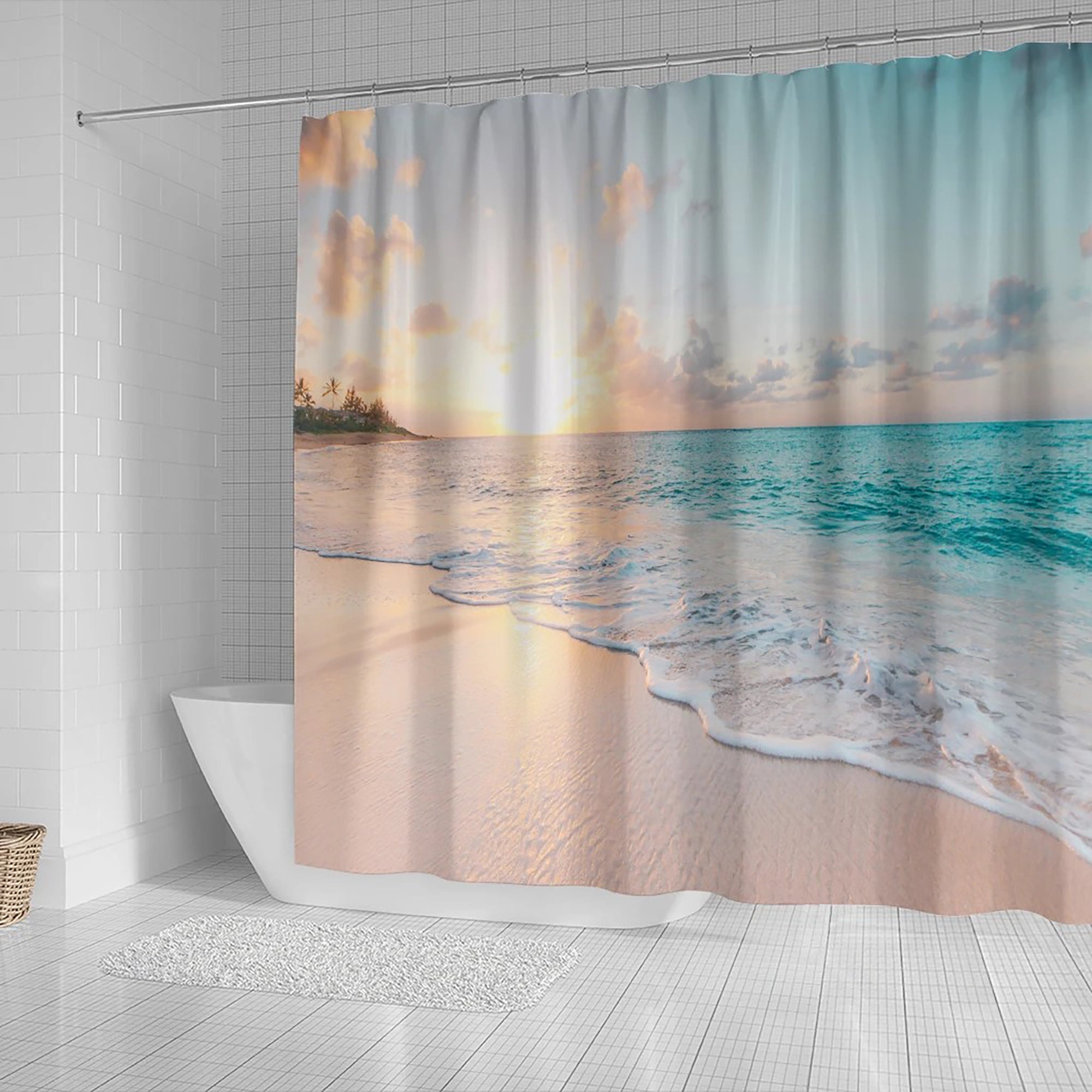 Ocean Waves Shower Curtain for Your Beachy Bathroom Decor Craigshirt