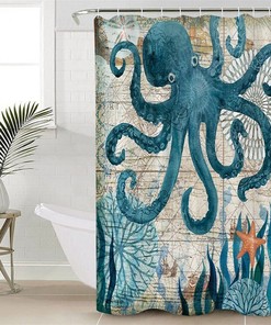 Octopus Bathroom Shower Curtain - Waterproof Fabric