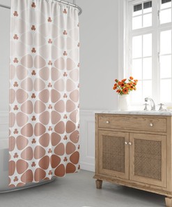 Ombre Floral Burst Shower Curtain for Minimalist Bathroom Decor