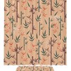 Oriental Theme with Waterproof Bamboo Leaves Shower Curtain for Bathrooms