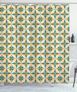 Origami Pattern Retro Style Art Shower Curtain for Modern Bathroom Decor